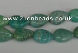 CAM1024 15.5 inches 10*13mm flat teardrop natural Russian amazonite beads