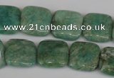 CAM1028 15.5 inches 16*16mm square natural Russian amazonite beads