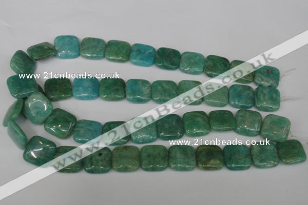 CAM1029 15.5 inches 18*18mm square natural Russian amazonite beads