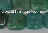 CAM1030 15.5 inches 20*20mm square natural Russian amazonite beads