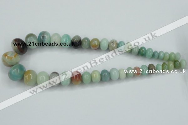 CAM106 15.5 inches multi-size rondelle amazonite gemstone beads