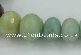 CAM107 15.5 inches multi-size faceted rondelle amazonite gemstone beads