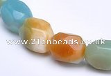 CAM11 faceted pebble 7*12mm natural amazonite beads Wholesale