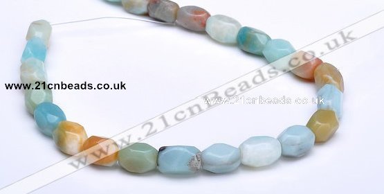 CAM11 faceted pebble 7*12mm natural amazonite beads Wholesale