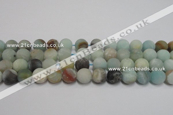 CAM1105 15.5 inches 14mm round matte amazonite beads wholesale