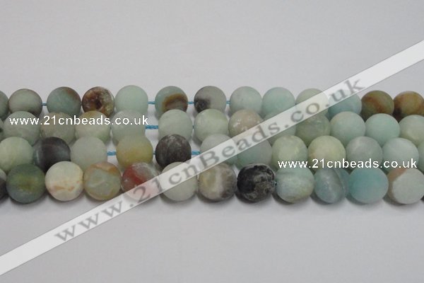 CAM1106 15.5 inches 16mm round matte amazonite beads wholesale