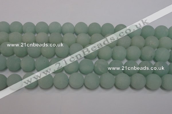 CAM1115 15.5 inches 14mm round matte amazonite beads wholesale