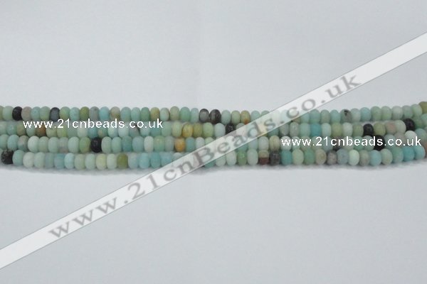 CAM1130 15.5 inches 4*6mm rondelle matte amazonite beads wholesale