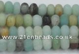 CAM1131 15.5 inches 5*8mm rondelle matte amazonite beads wholesale