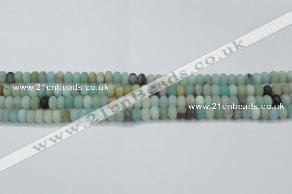 CAM1131 15.5 inches 5*8mm rondelle matte amazonite beads wholesale