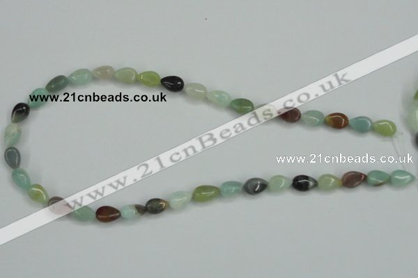 CAM115 15.5 inches 8*10mm flat teardrop amazonite gemstone beads