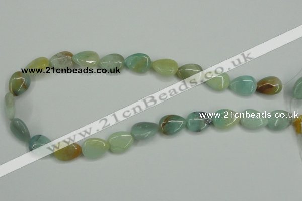 CAM116 15.5 inches 13*18mm flat teardrop amazonite gemstone beads