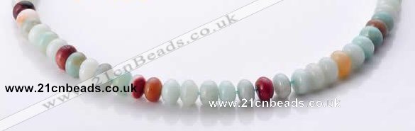 CAM12 5*8mm rondelle natural amazonite gemstone beads Wholesale