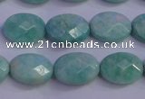 CAM1203 15.5 inches 10*14mm faceted oval Russian amazonite beads