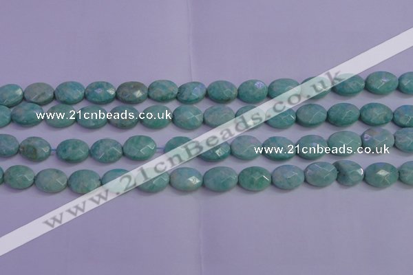 CAM1203 15.5 inches 10*14mm faceted oval Russian amazonite beads