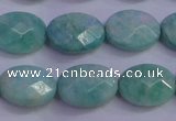 CAM1204 15.5 inches 12*16mm faceted oval Russian amazonite beads