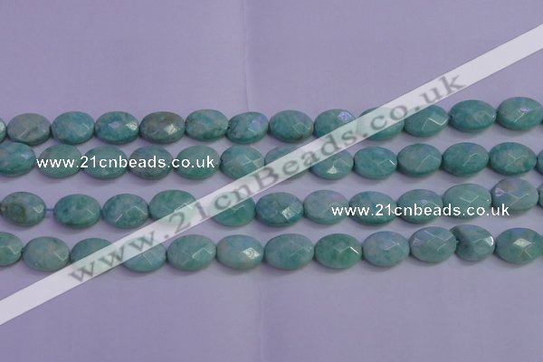 CAM1204 15.5 inches 12*16mm faceted oval Russian amazonite beads