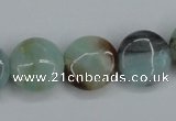CAM122 15.5 inches 16mm flat round amazonite gemstone beads
