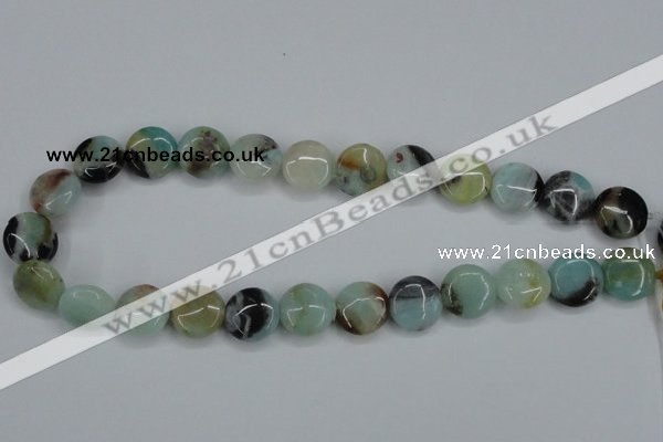 CAM122 15.5 inches 16mm flat round amazonite gemstone beads