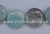 CAM123 15.5 inches 20mm flat round amazonite gemstone beads