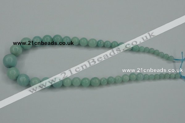 CAM125 15.5 inches multi-size round amazonite gemstone beads