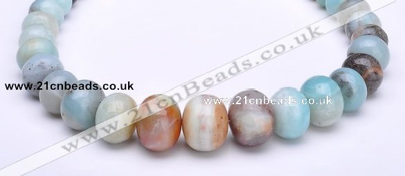 CAM14 15.5 inch different sizes roundel natural amazonite beads