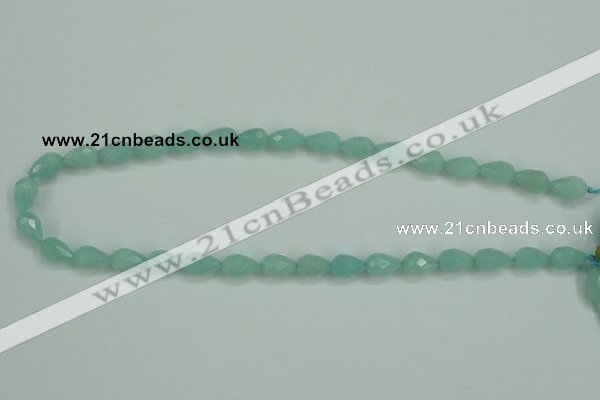 CAM141 15.5 inches 8*12mm faceted teardrop amazonite gemstone beads