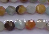 CAM1412 15.5 inches 8mm faceted nuggets amazonite gemstone beads