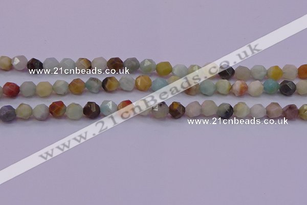 CAM1412 15.5 inches 8mm faceted nuggets amazonite gemstone beads