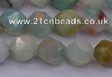 CAM1413 15.5 inches 10mm faceted nuggets amazonite gemstone beads