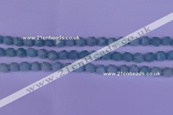 CAM1418 15.5 inches 10mm faceted nuggets Chinese amazonite beads