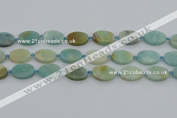 CAM1428 15.5 inches 15*22mm oval Chinese amazonite beads