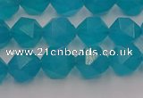 CAM1432 15.5 inches 8mm faceted nuggets dyed amazonite gemstone beads