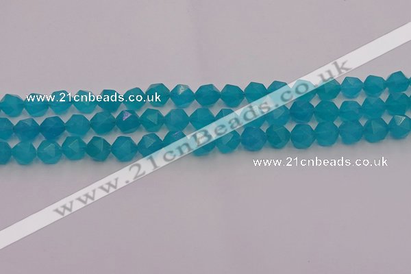 CAM1432 15.5 inches 8mm faceted nuggets dyed amazonite gemstone beads