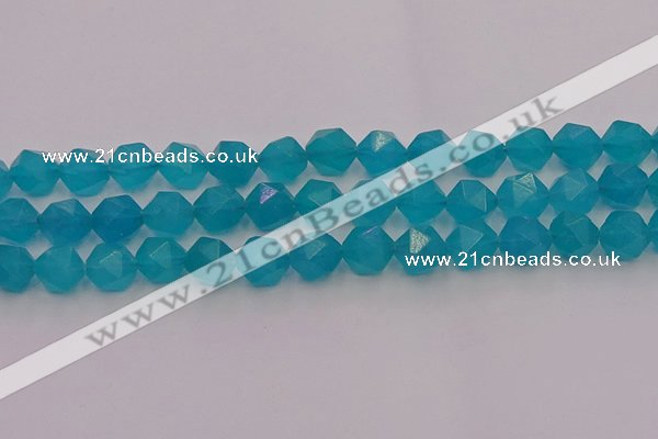 CAM1434 15.5 inches 12mm faceted nuggets dyed amazonite gemstone beads