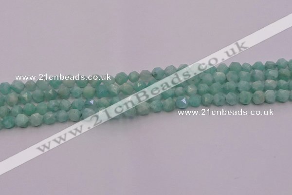 CAM1436 15.5 inches 6mm faceted nuggets amazonite gemstone beads