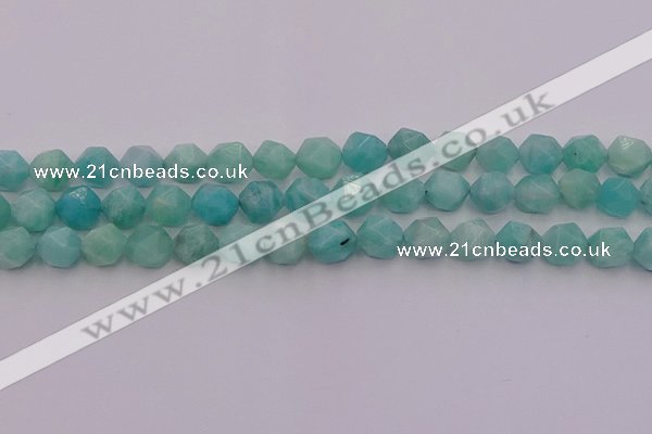 CAM1438 15.5 inches 10mm faceted nuggets amazonite gemstone beads