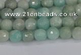 CAM1450 15.5 inches 4mm faceted round amazonite gemstone beads