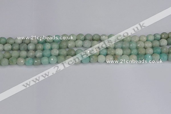 CAM1451 15.5 inches 6mm faceted round amazonite gemstone beads