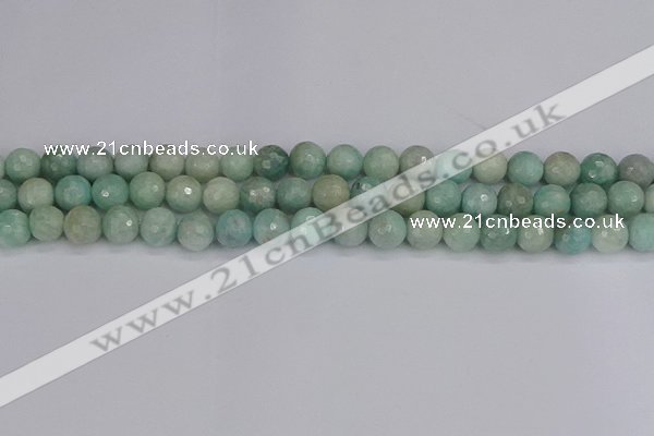 CAM1452 15.5 inches 8mm faceted round amazonite gemstone beads