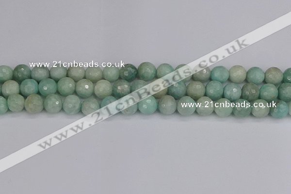 CAM1453 15.5 inches 10mm faceted round amazonite gemstone beads