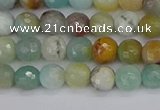 CAM1458 15.5 inches 4mm faceted round amazonite beads wholesale