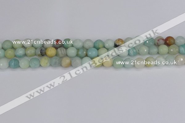 CAM1460 15.5 inches 8mm faceted round amazonite beads wholesale