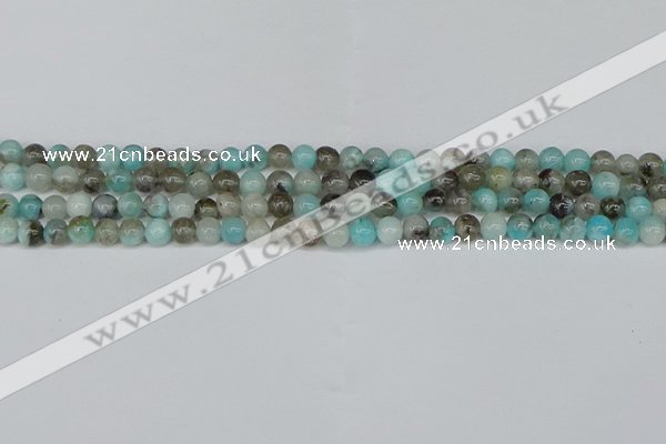 CAM1480 15.5 inches 4mm round Madagascar black amazonite beads