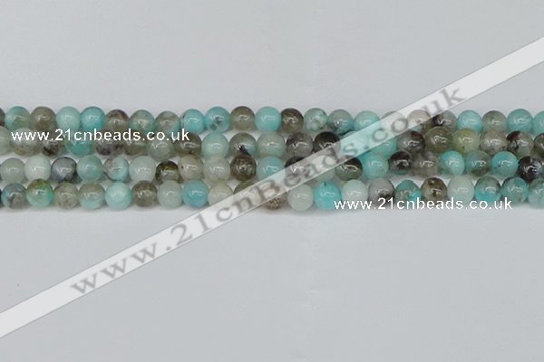 CAM1481 15.5 inches 6mm round Madagascar black amazonite beads