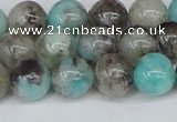 CAM1482 15.5 inches 8mm round Madagascar black amazonite beads