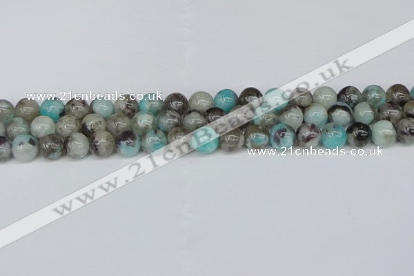 CAM1482 15.5 inches 8mm round Madagascar black amazonite beads