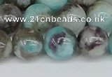 CAM1484 15.5 inches 12mm round Madagascar black amazonite beads