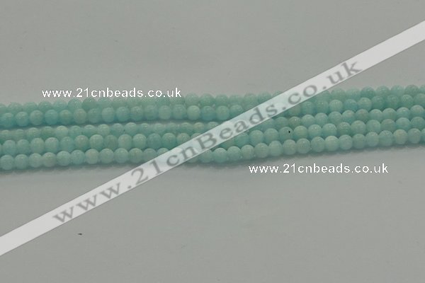 CAM1500 15.5 inches 4mm round natural peru amazonite beads