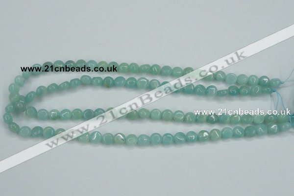 CAM151 15.5 inches 8mm flat round amazonite gemstone beads